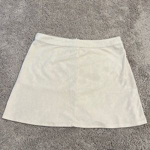 cream high waisted mini skirt